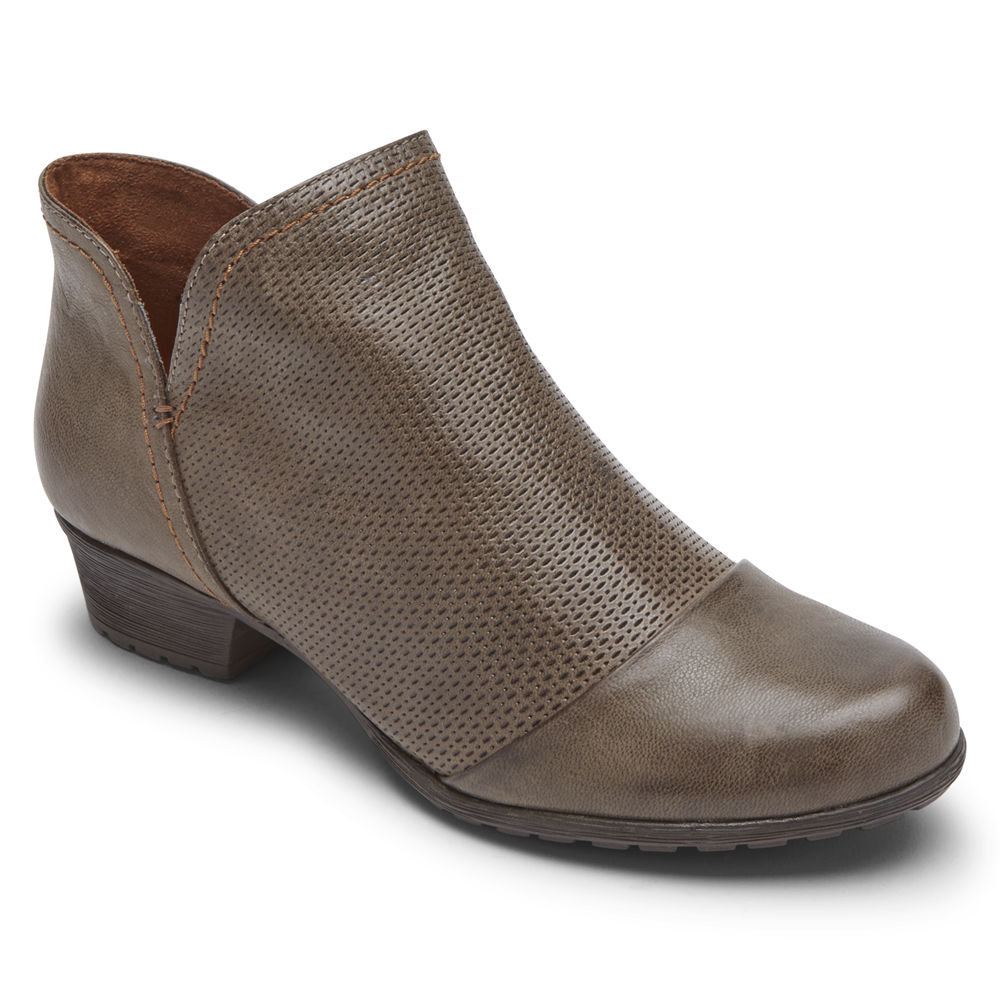 Rockport Singapore Womens Boots - Cobb Hill Gratasha V-Cut Grey - IT0864327